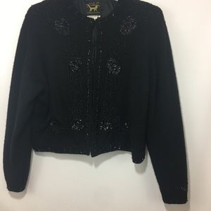 Vintage Black Embellished Sweater by I Did It